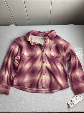 393 - OshKosh B'gosh Pink and Cream Plaid Button-Down Shirt - NEW
